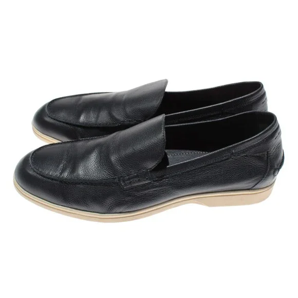 Di Bianco NWB Etna Pebble Leather Loafers / Drivers Size 42 (US 9) in Navy